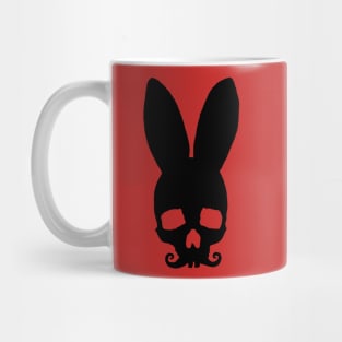 Moustached Rabbit Skull Silhouette Mug